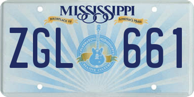 MS license plate ZGL661