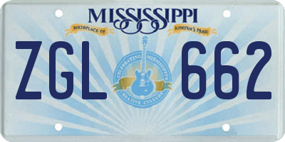MS license plate ZGL662