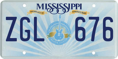 MS license plate ZGL676
