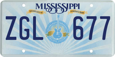 MS license plate ZGL677
