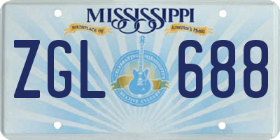 MS license plate ZGL688