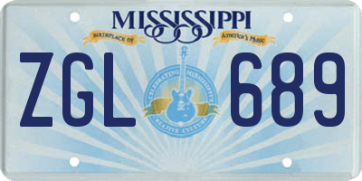 MS license plate ZGL689