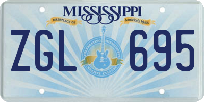 MS license plate ZGL695