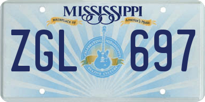 MS license plate ZGL697