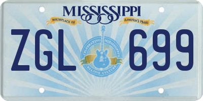 MS license plate ZGL699