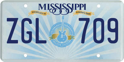 MS license plate ZGL709