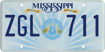 MS license plate ZGL711