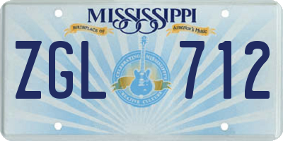 MS license plate ZGL712