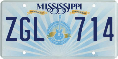 MS license plate ZGL714