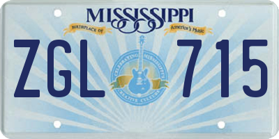 MS license plate ZGL715