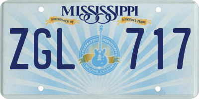 MS license plate ZGL717