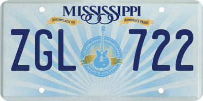MS license plate ZGL722