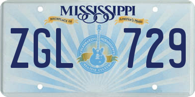 MS license plate ZGL729