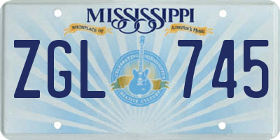 MS license plate ZGL745