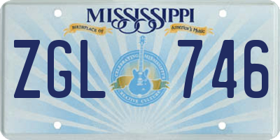 MS license plate ZGL746
