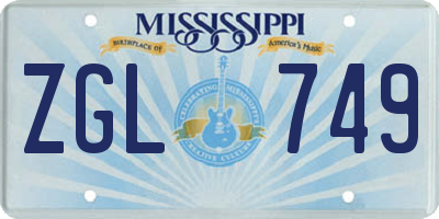 MS license plate ZGL749