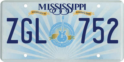 MS license plate ZGL752
