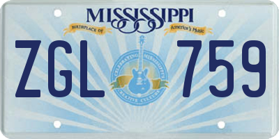 MS license plate ZGL759