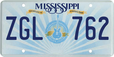 MS license plate ZGL762