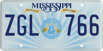 MS license plate ZGL766