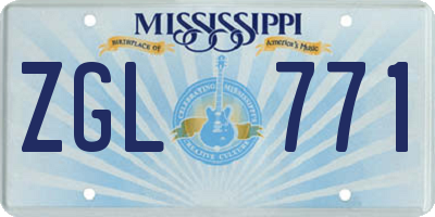 MS license plate ZGL771