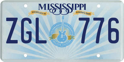 MS license plate ZGL776