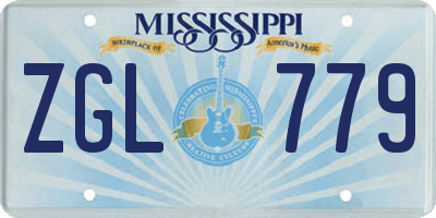 MS license plate ZGL779