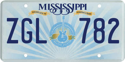 MS license plate ZGL782
