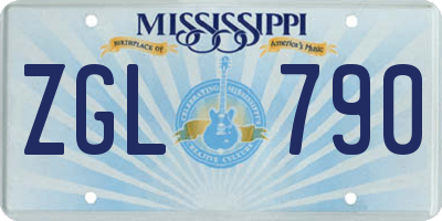 MS license plate ZGL790