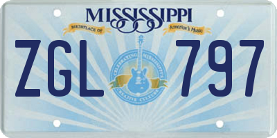 MS license plate ZGL797
