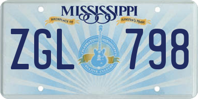 MS license plate ZGL798