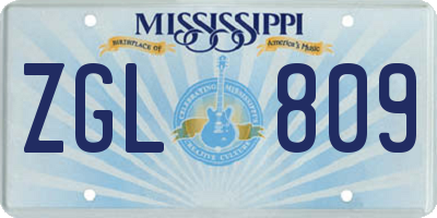 MS license plate ZGL809