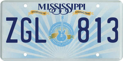 MS license plate ZGL813