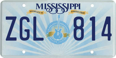 MS license plate ZGL814