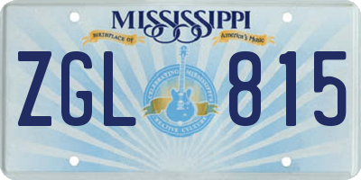 MS license plate ZGL815