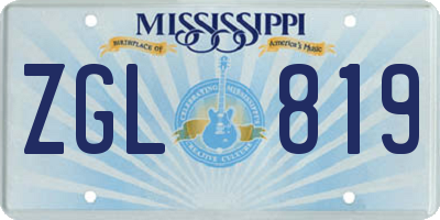 MS license plate ZGL819