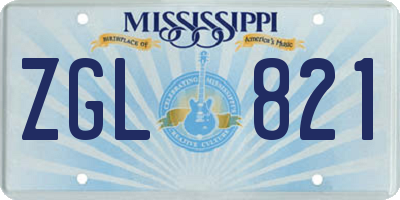 MS license plate ZGL821