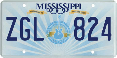 MS license plate ZGL824