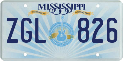 MS license plate ZGL826