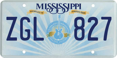 MS license plate ZGL827