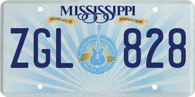MS license plate ZGL828