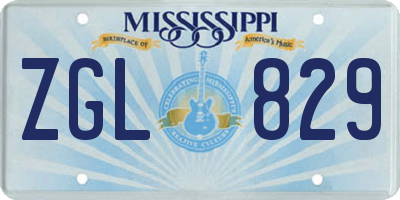MS license plate ZGL829