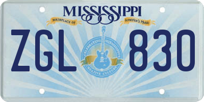 MS license plate ZGL830