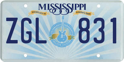 MS license plate ZGL831
