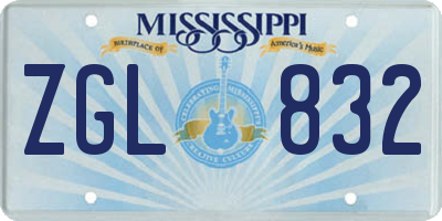 MS license plate ZGL832