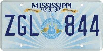 MS license plate ZGL844