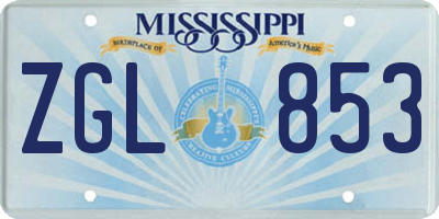 MS license plate ZGL853