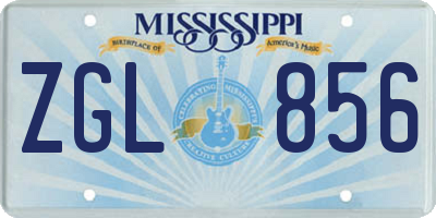MS license plate ZGL856