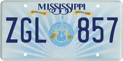 MS license plate ZGL857