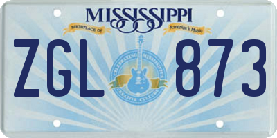 MS license plate ZGL873